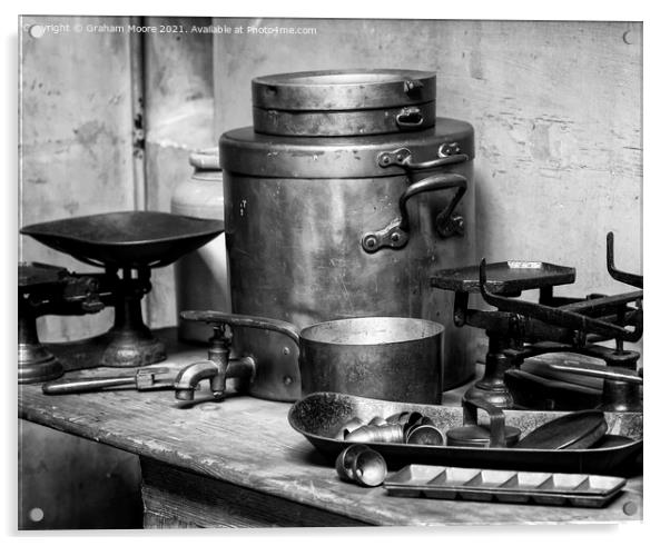 Old kitchen equipment Acrylic by Graham Moore