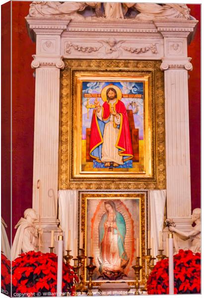 Old Basilica Guadalupe Altar Mexico City Mexico Canvas Print by William Perry