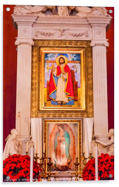 Old Basilica Guadalupe Altar Mexico City Mexico Acrylic by William Perry