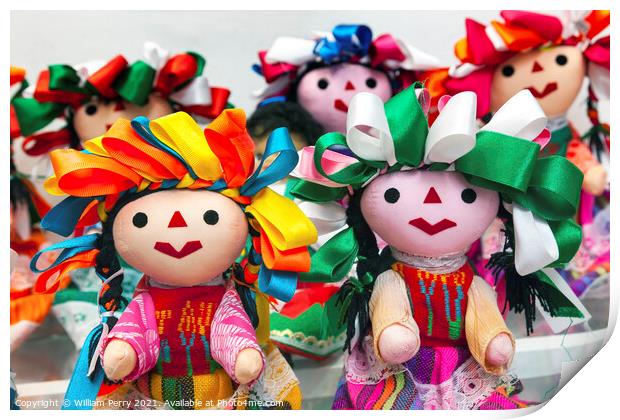 Colorful Lupita Dolls Mexico City Mexico Print by William Perry