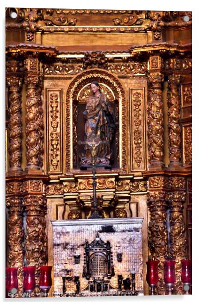 Small Chapel Altar Old Basilica Guadalupe Shrine Mexico City Mex Acrylic by William Perry