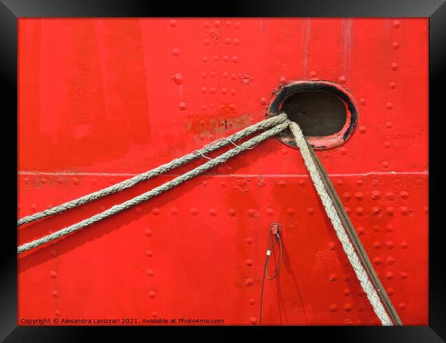 Red Ship Abstract Framed Print by Alexandra Lavizzari