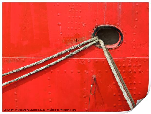 Red Ship Abstract Print by Alexandra Lavizzari