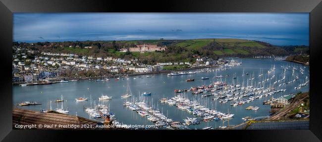 Dartmouth from Kingswear Panorama Framed Print by Paul F Prestidge