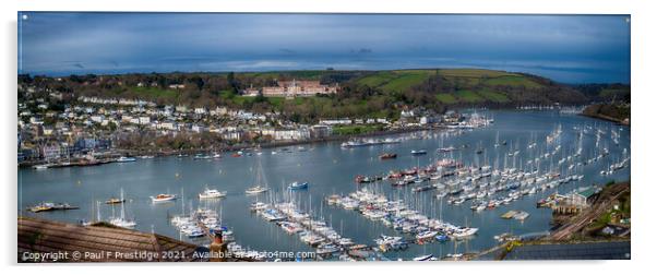 Dartmouth from Kingswear Panorama Acrylic by Paul F Prestidge