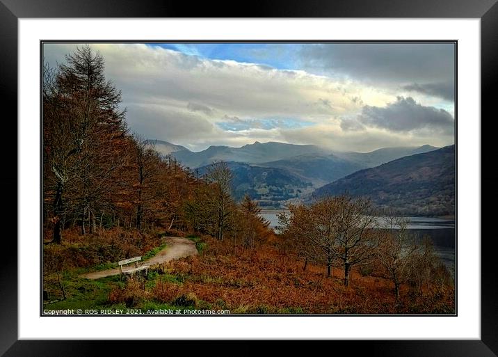Autumn  mists at Ennerdale Water Framed Mounted Print by ROS RIDLEY