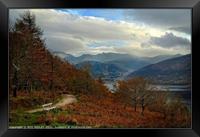 Autumn  mists at Ennerdale Water Framed Print by ROS RIDLEY