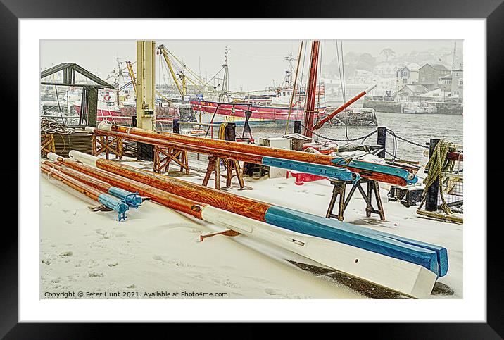 Brixham Snow  Framed Mounted Print by Peter F Hunt
