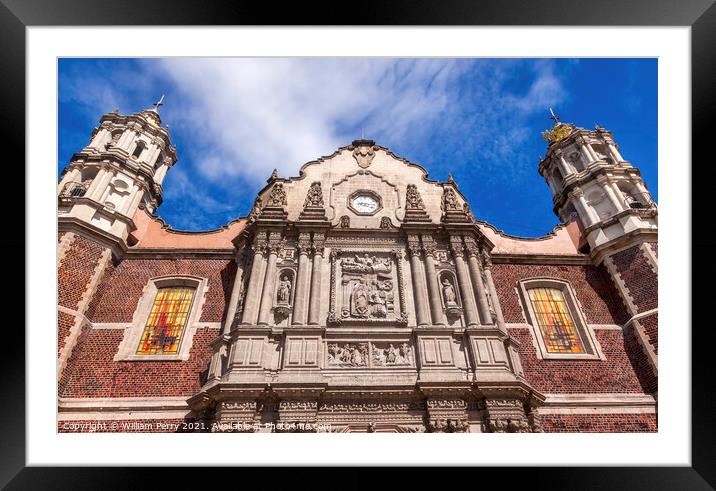 Old Basilica Shrine of Guadalupe Christmas Day Mexico City Mexic Framed Mounted Print by William Perry