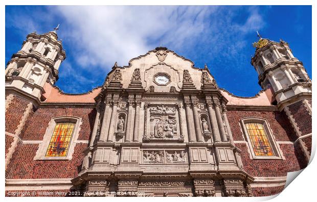 Old Basilica Shrine of Guadalupe Christmas Day Mexico City Mexic Print by William Perry