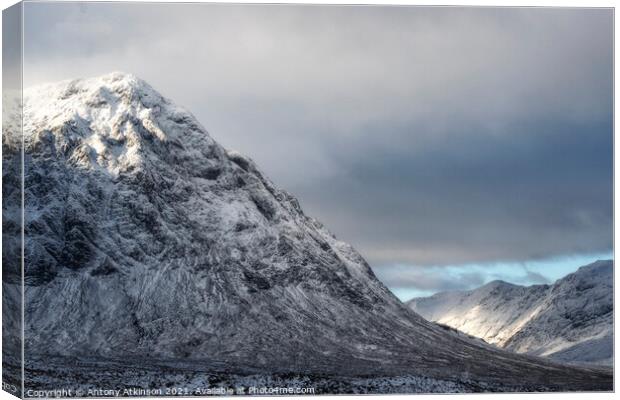 Etive Mountain Pass Canvas Print by Antony Atkinson