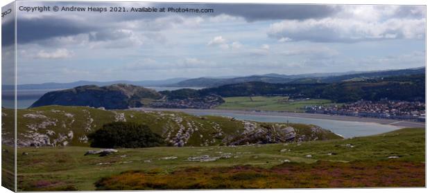 Llandudno bay from the great Orme. Canvas Print by Andrew Heaps