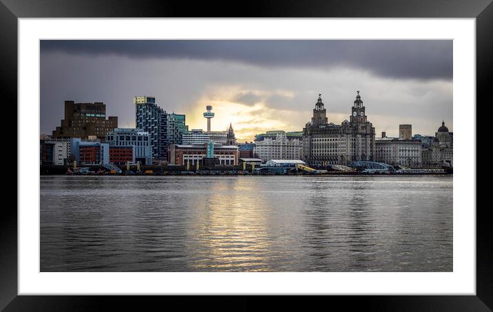 Liverpool Waterfront: A Frosty Dawn's Revelation Framed Mounted Print by Kevin Elias