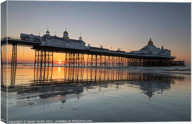 Sunrise at Eastbourne Pier Canvas Print by Sarah Smith