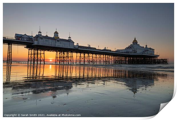 Sunrise at Eastbourne Pier Print by Sarah Smith