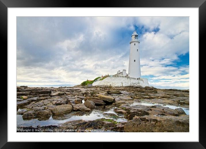 St Marys Lighthouse, Whitley Bay, Tyne and Wear Framed Mounted Print by Martyn Arnold