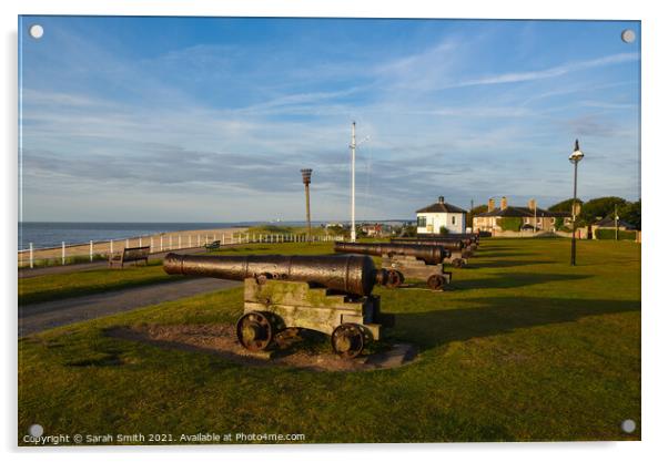 Cannons at Gun Hill, Southwold Acrylic by Sarah Smith