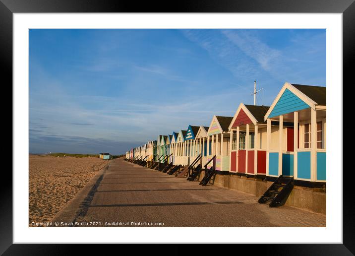 Southwold Beach Huts  Framed Mounted Print by Sarah Smith