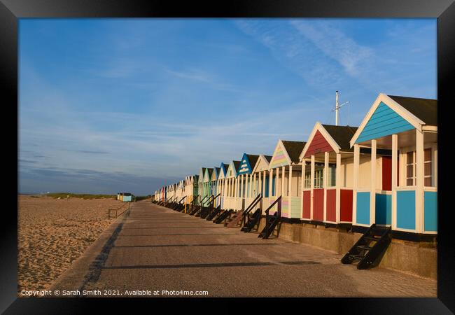 Southwold Beach Huts  Framed Print by Sarah Smith
