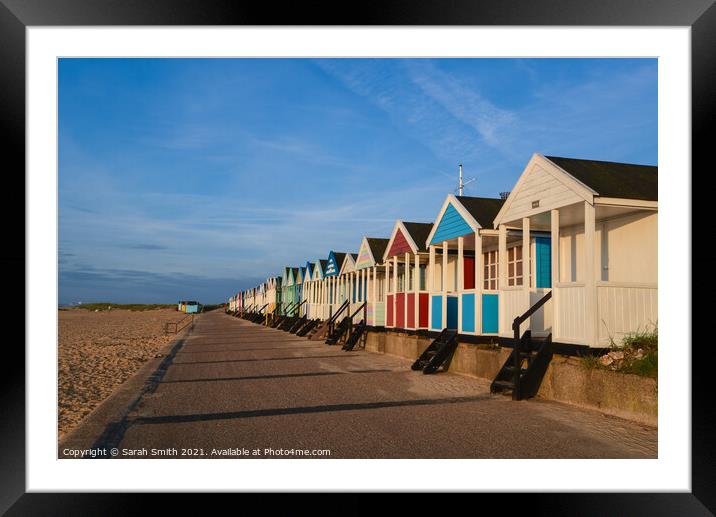 Colourful Beach Huts at Southwold Framed Mounted Print by Sarah Smith
