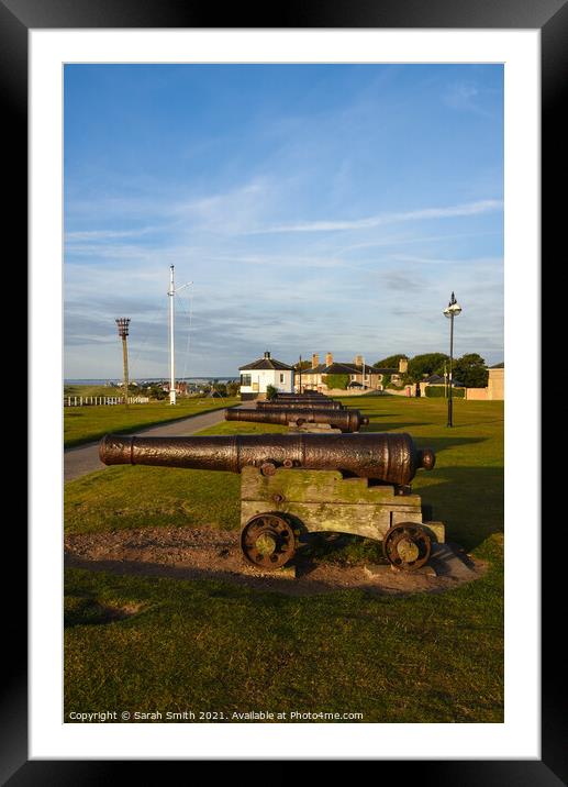 Southwold Cannon Guns Framed Mounted Print by Sarah Smith