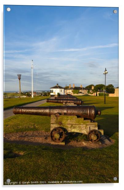 Southwold Cannon Guns Acrylic by Sarah Smith