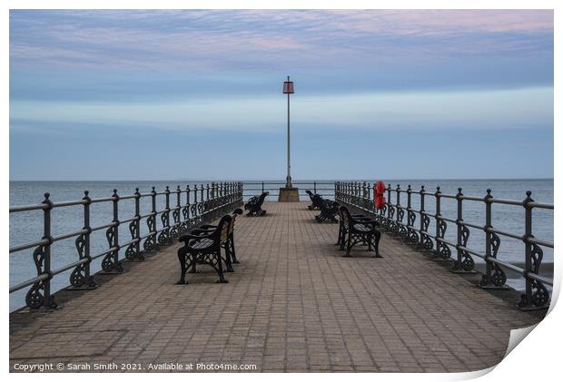 Swanage Jetty Sunset Print by Sarah Smith