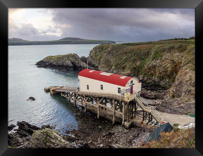 St Justinian's Lifeboat Station(Old) Pembrokeshire Framed Print by Colin Allen