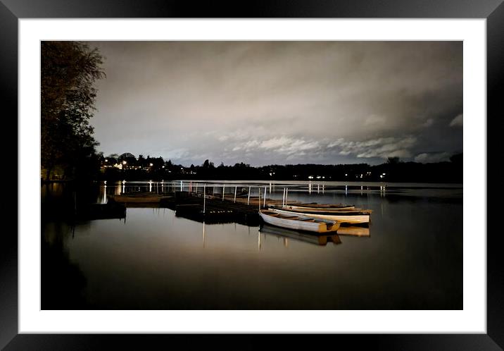 Nightfall on Linlithgow Loch Framed Mounted Print by Neil Hunter