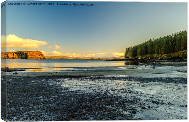 Loch Bharcasaig from the beach at Orbost Canvas Print by Richard Smith