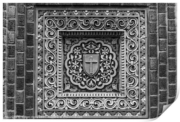 Black and White Cross Immaculate Conception Jesuit Church New Or Print by William Perry