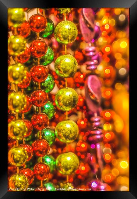 Colorful Glass Beads Mardi Gras New Orleans Louisiana Framed Print by William Perry