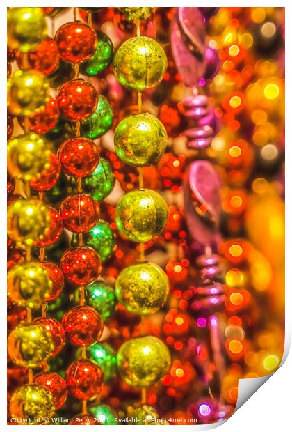 Colorful Glass Beads Mardi Gras New Orleans Louisiana Print by William Perry