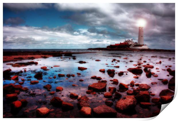 St Marys Lighthouse, Whitley Bay Print by Toon Photography