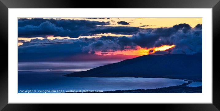 Maui Sunset Framed Mounted Print by Kyungho Kim