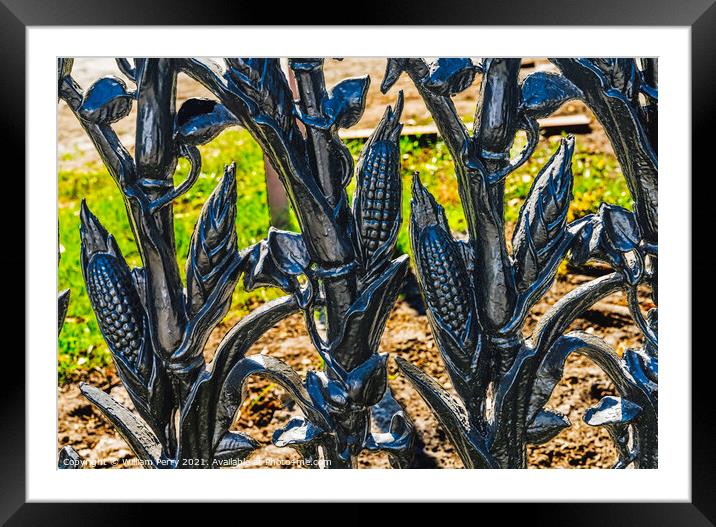 Corn Decorations Black Iron Gate Garden District New Orleans Lou Framed Mounted Print by William Perry