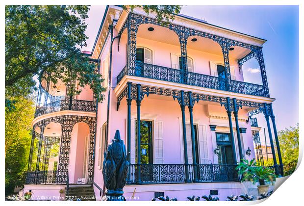 Colonel Short's Mansion Garden District New Orleans Louisiana Print by William Perry