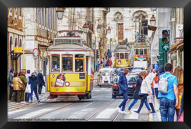 Lisbon City Life Framed Print by Peter F Hunt