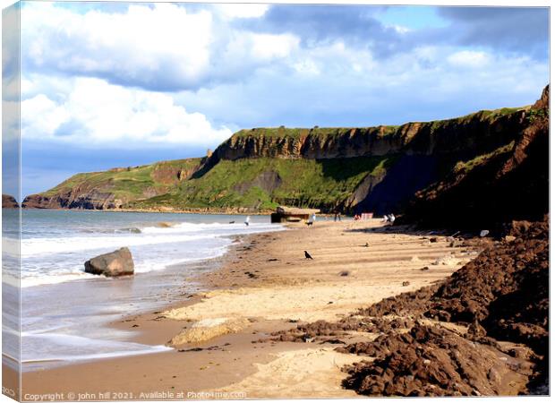 Cayton Bay in North Yorkshire. Canvas Print by john hill