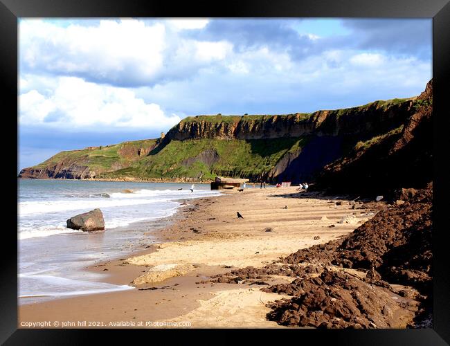 Cayton Bay in North Yorkshire. Framed Print by john hill