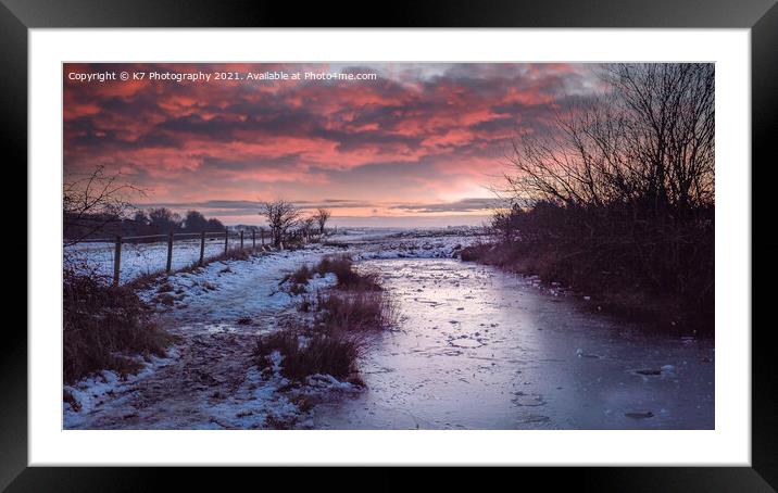 Serene Winter Wonderland Framed Mounted Print by K7 Photography