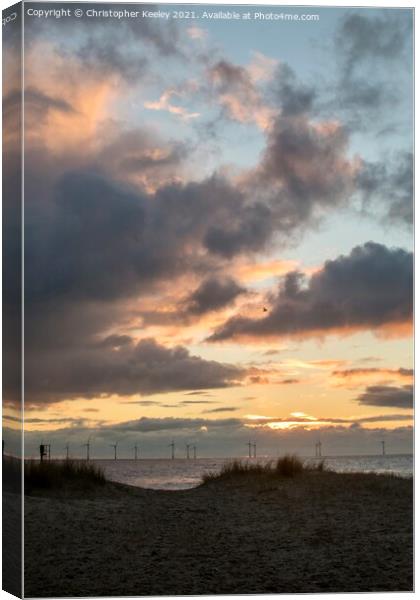Caister sunrise  Canvas Print by Christopher Keeley