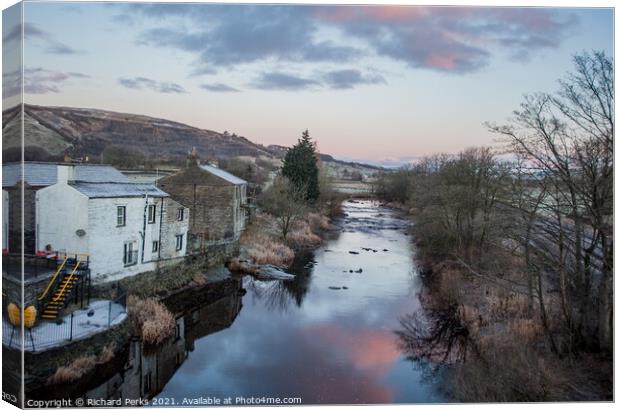 Helwith Bridge cottages Canvas Print by Richard Perks