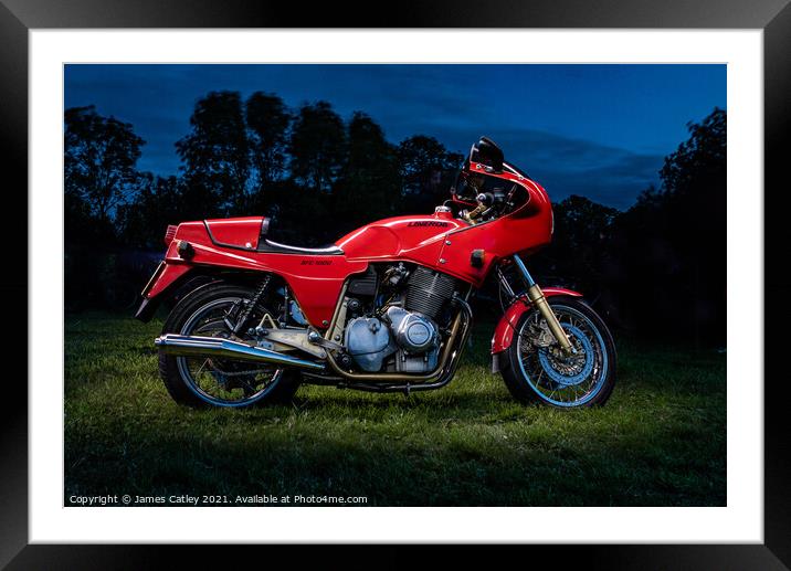Laverda at night Framed Mounted Print by James Catley