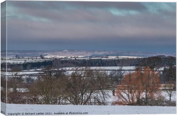 A Bright Patch in the Snowy Landscape Canvas Print by Richard Laidler