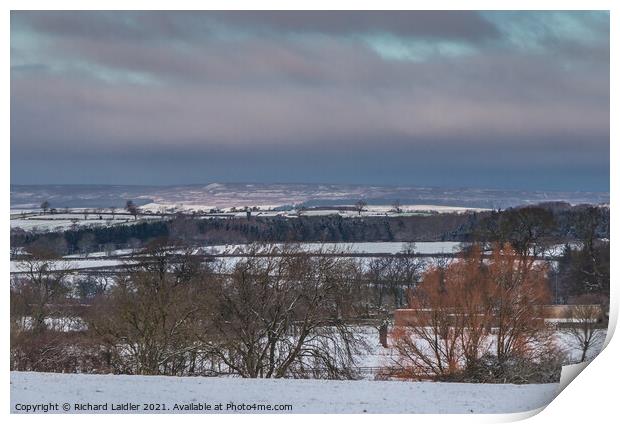 A Bright Patch in the Snowy Landscape Print by Richard Laidler