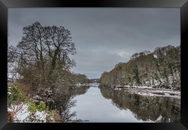 Winter Reflections in the River Tees at Wycliffe Framed Print by Richard Laidler