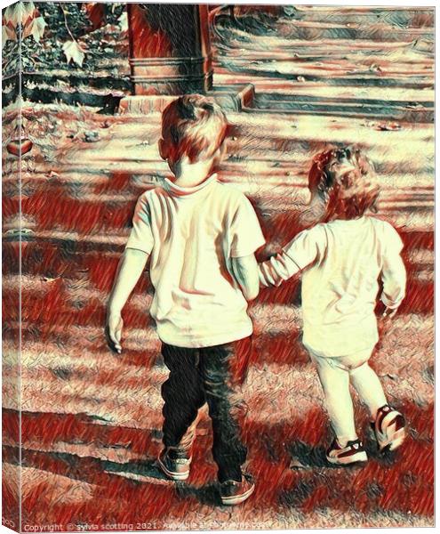 My sister , My brother  Canvas Print by sylvia scotting