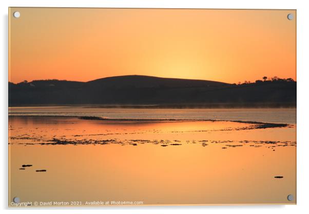 Sunrise over the Taw Estuary Acrylic by David Morton