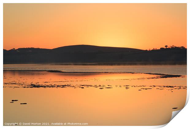 Sunrise over the Taw Estuary Print by David Morton